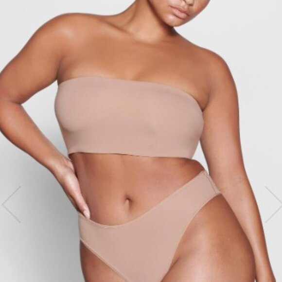 SKIMS Fits Everybody Bandeau Bra Large Cocoa Tan NWT - Picture 1 of 8